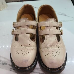 Dr. Martens Cream Mary Jane Shoes